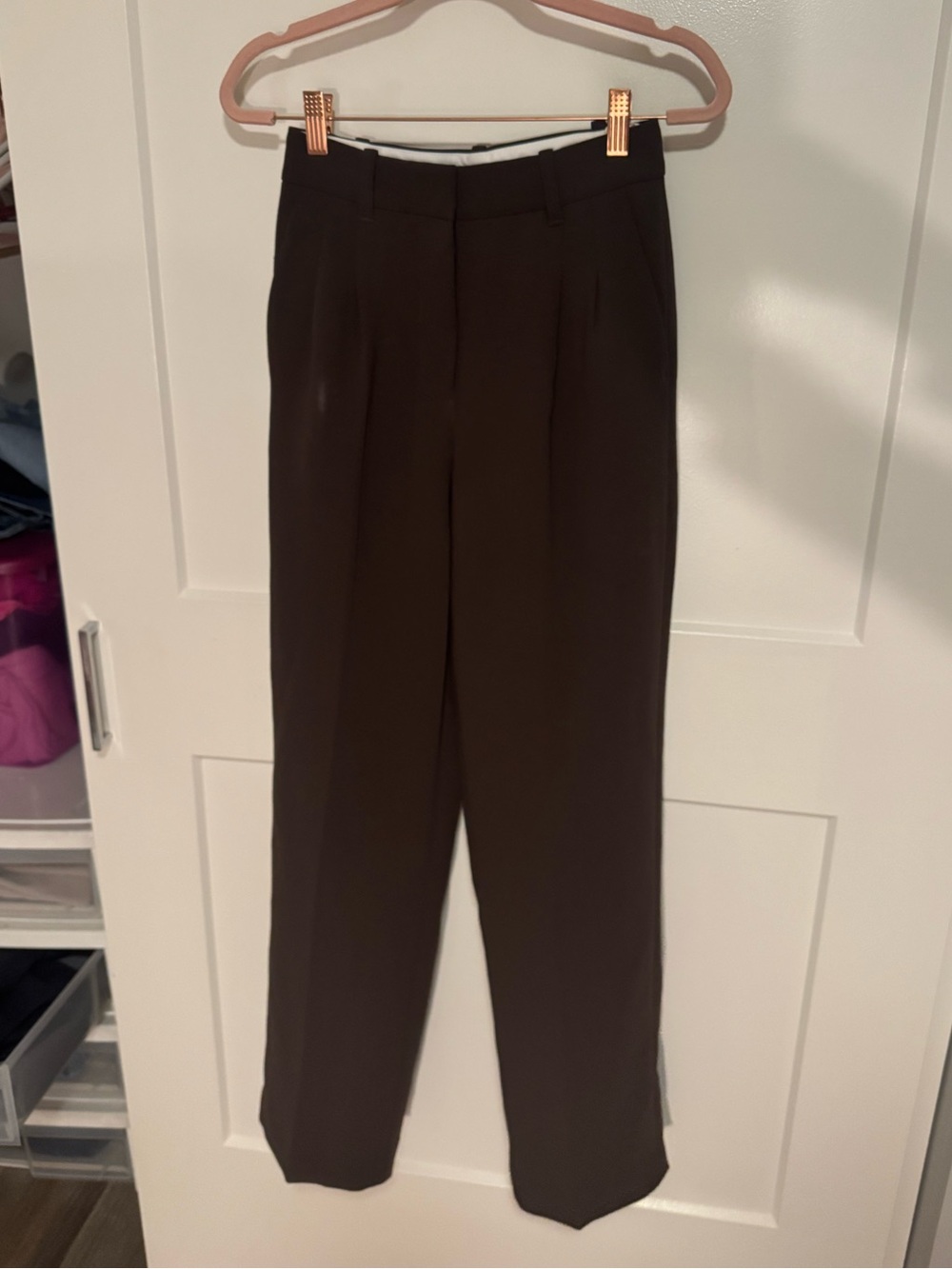 Aritzia Hi Rise Effortless Pants, rich mocha brown - Picture 11 of 16